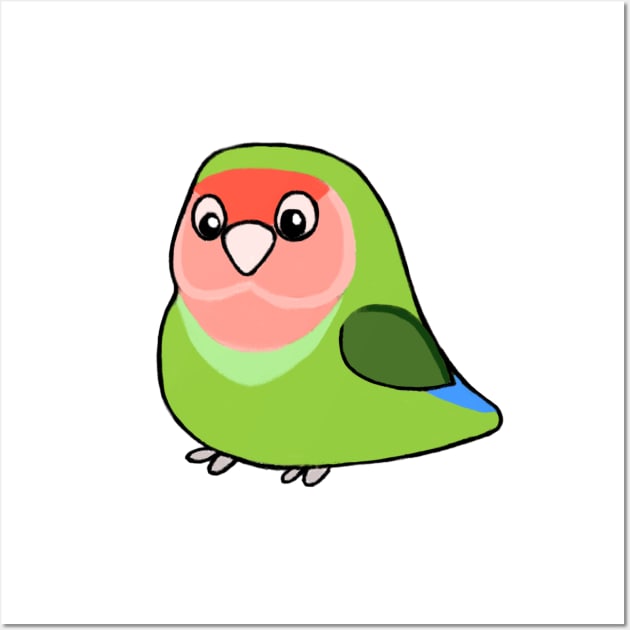 Cute peach faced lovebird Wall Art by MoggyCatDesigns